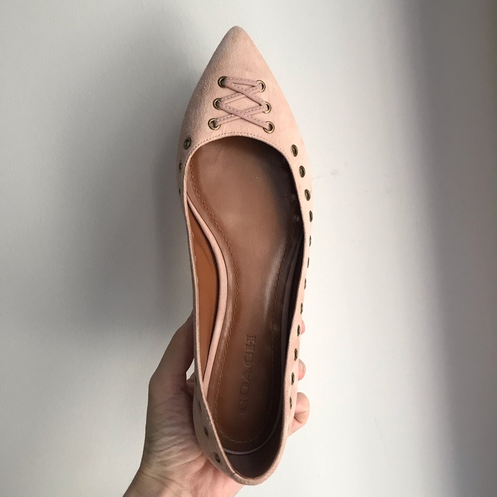 Coach Pink Suede Leather Flats